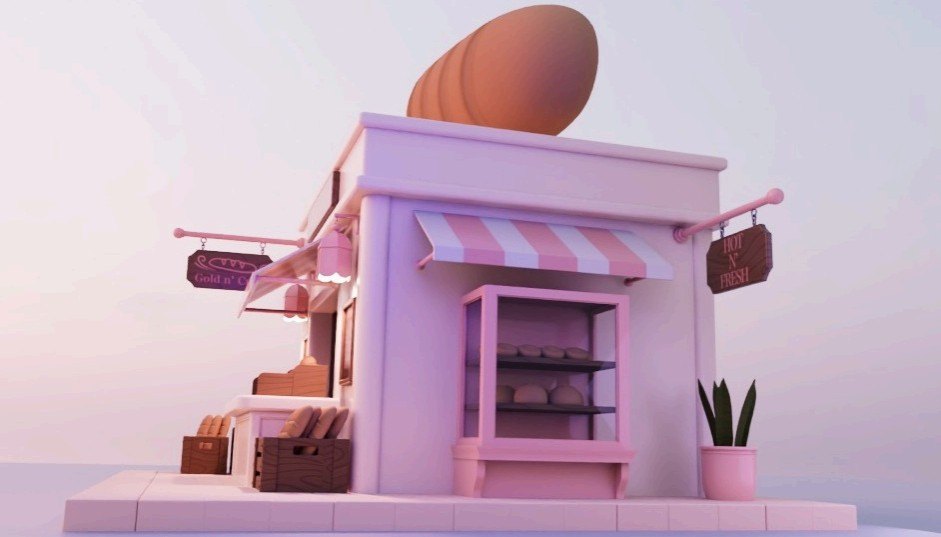 3D bakery side view