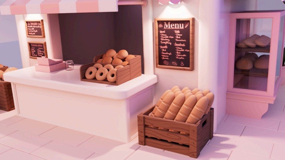 3D bakery counter detail