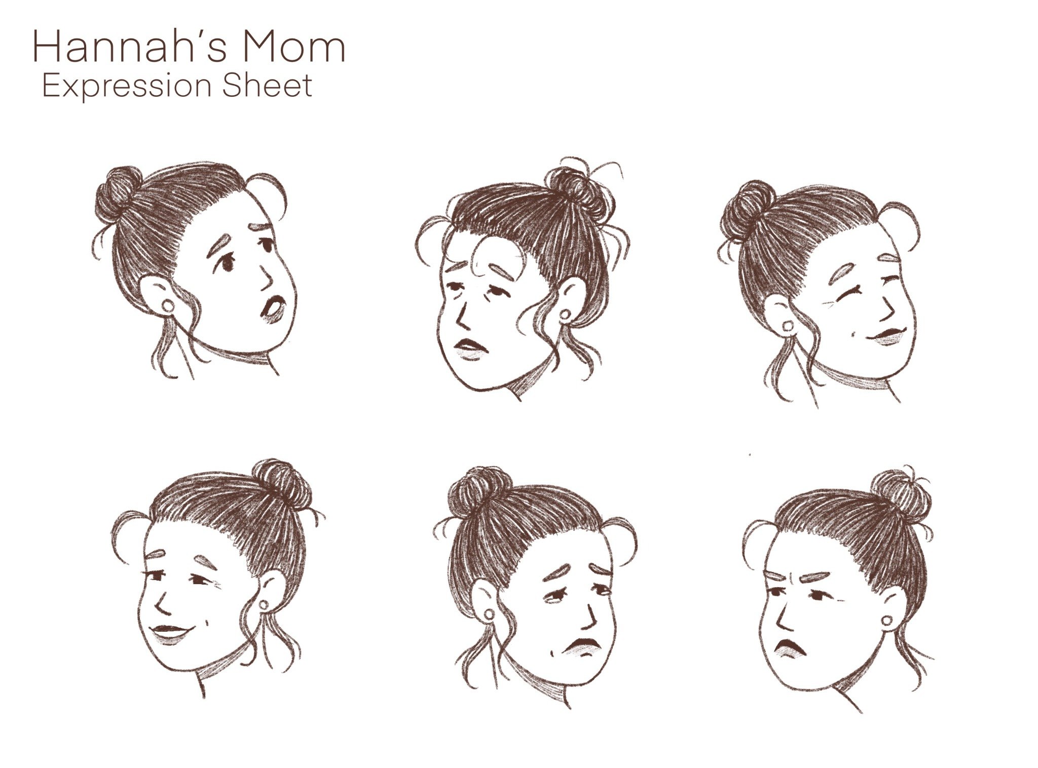 Hannah's Mom expression sheet